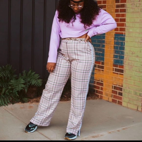 ***worn once*** plaid collusion pants - Picture 1 of 4